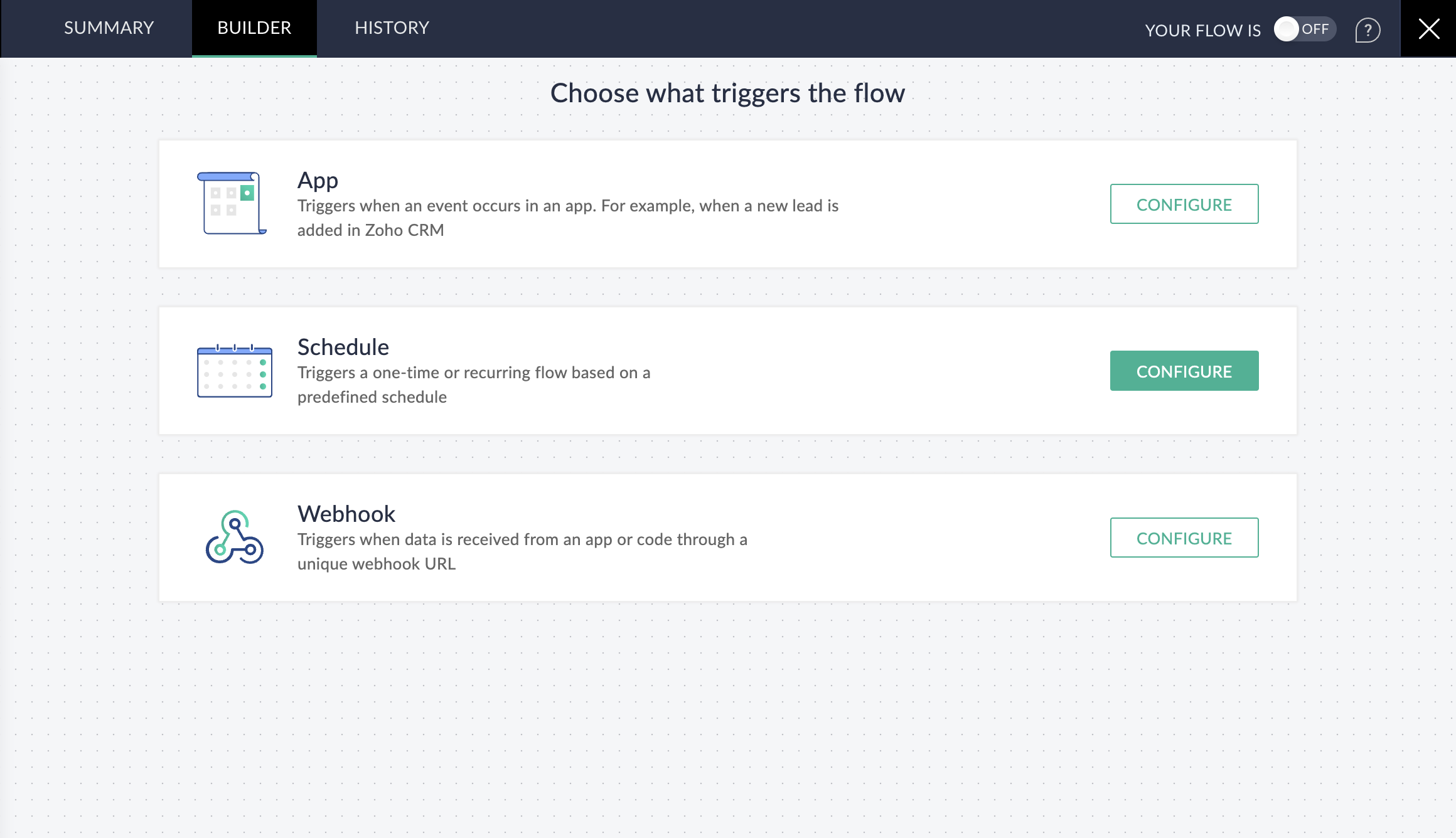 Event driven applications