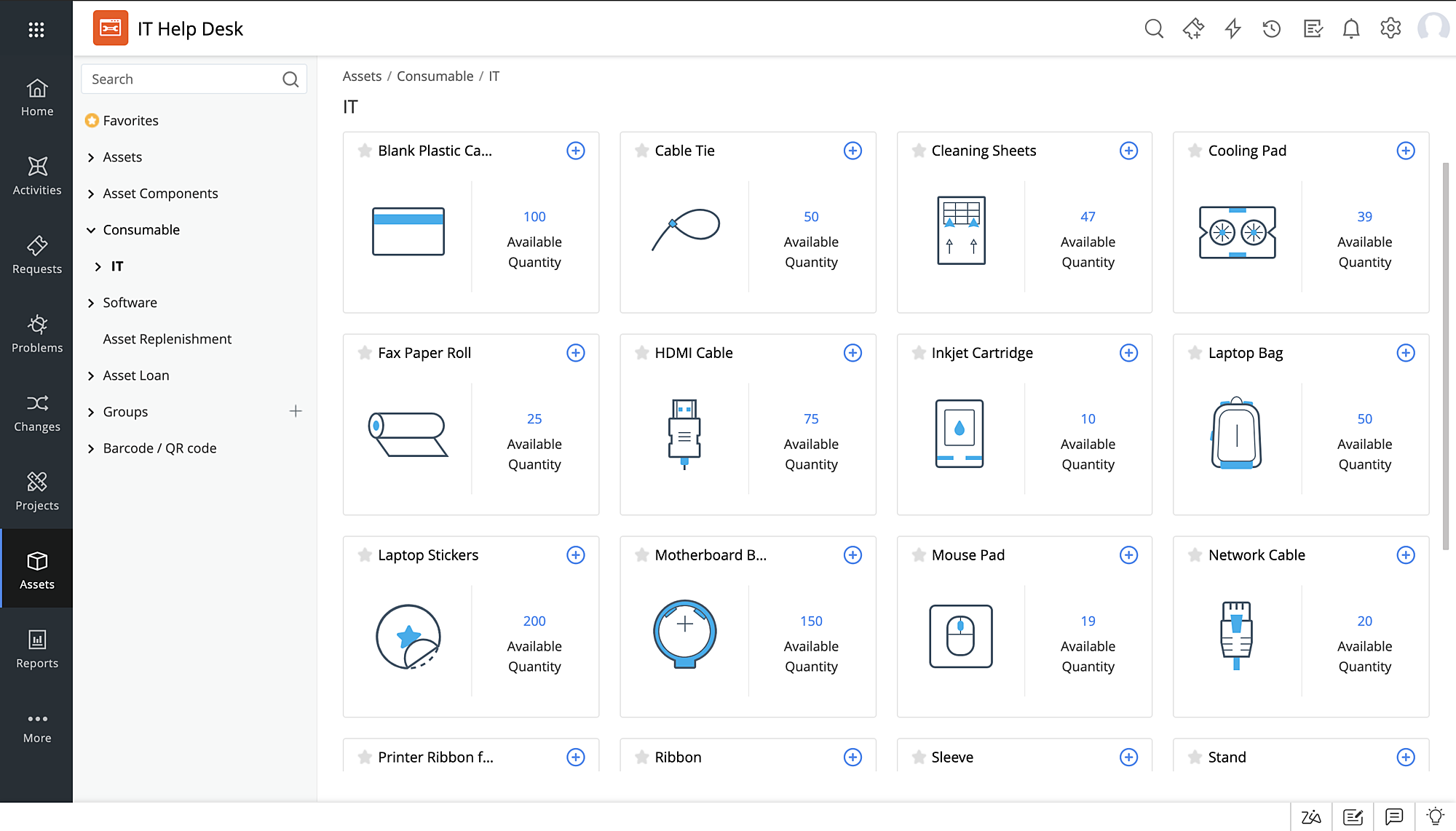 Consumable IT asset management
