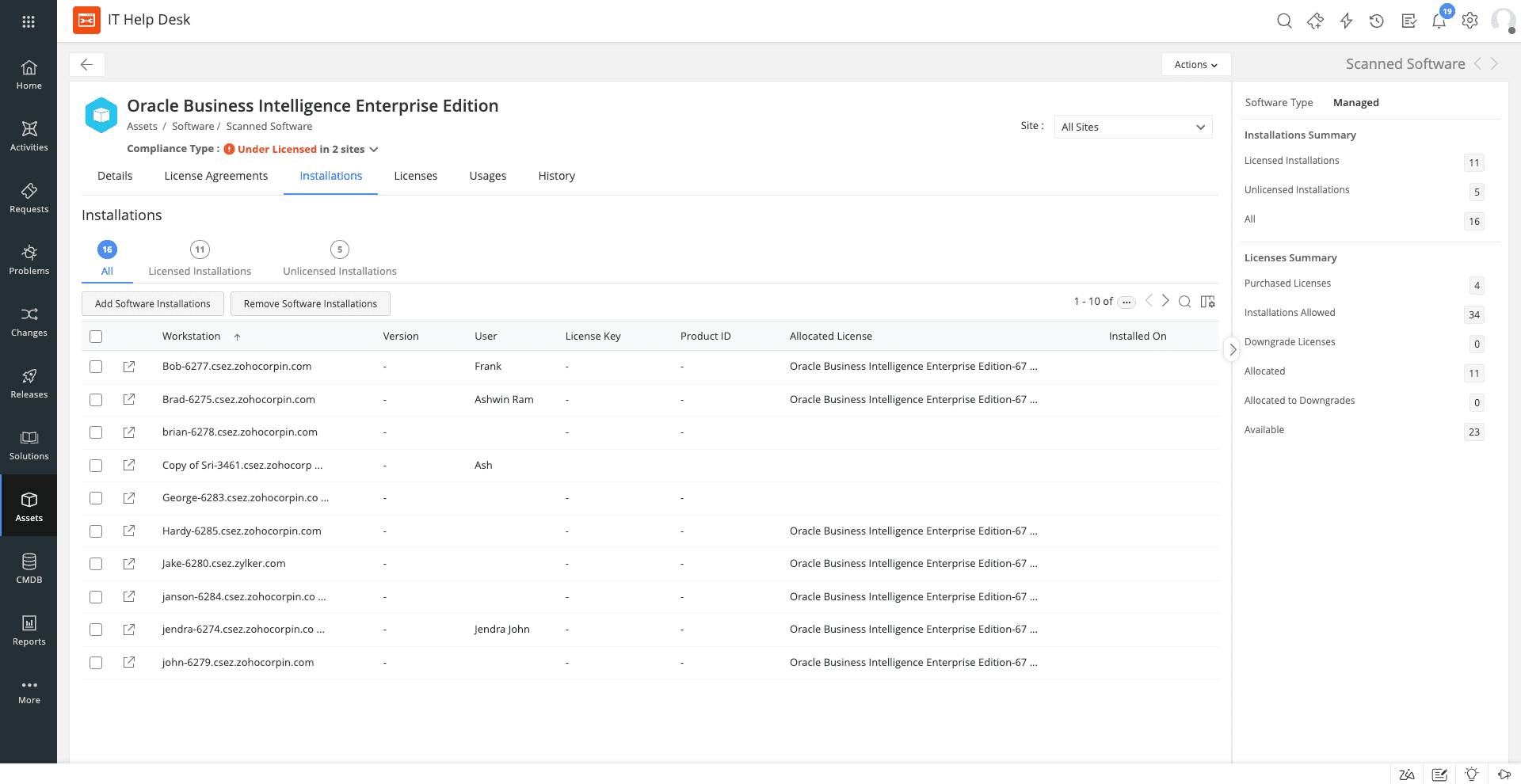 Software installation management