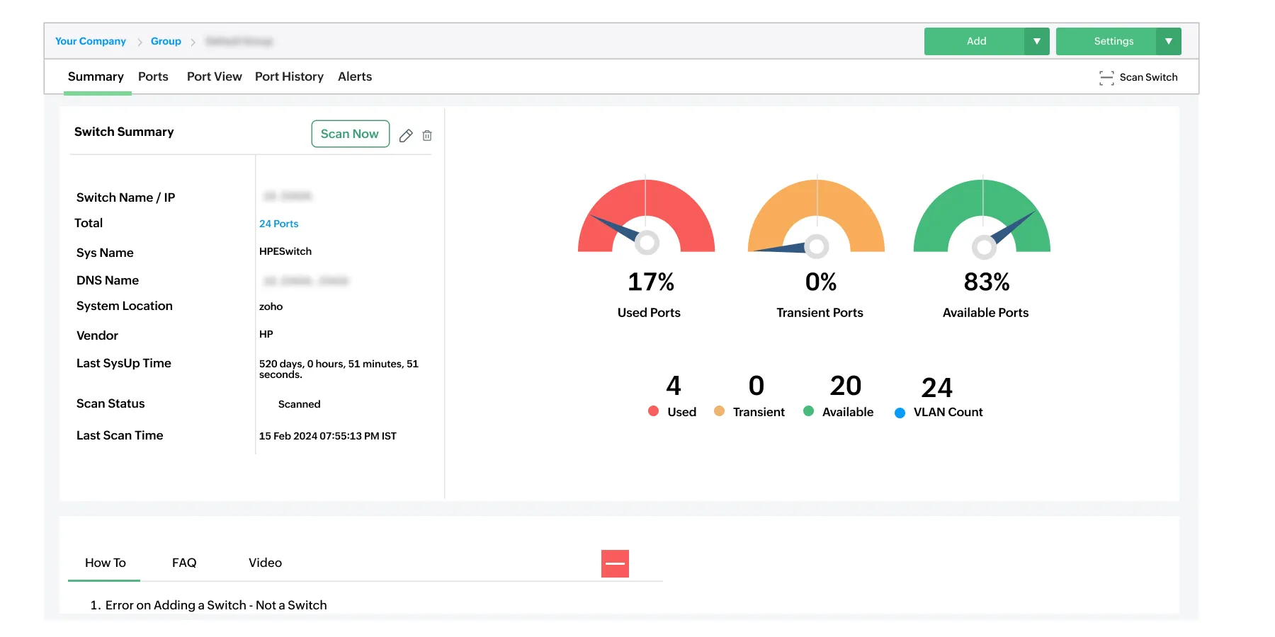 IPAM and switch port mapping