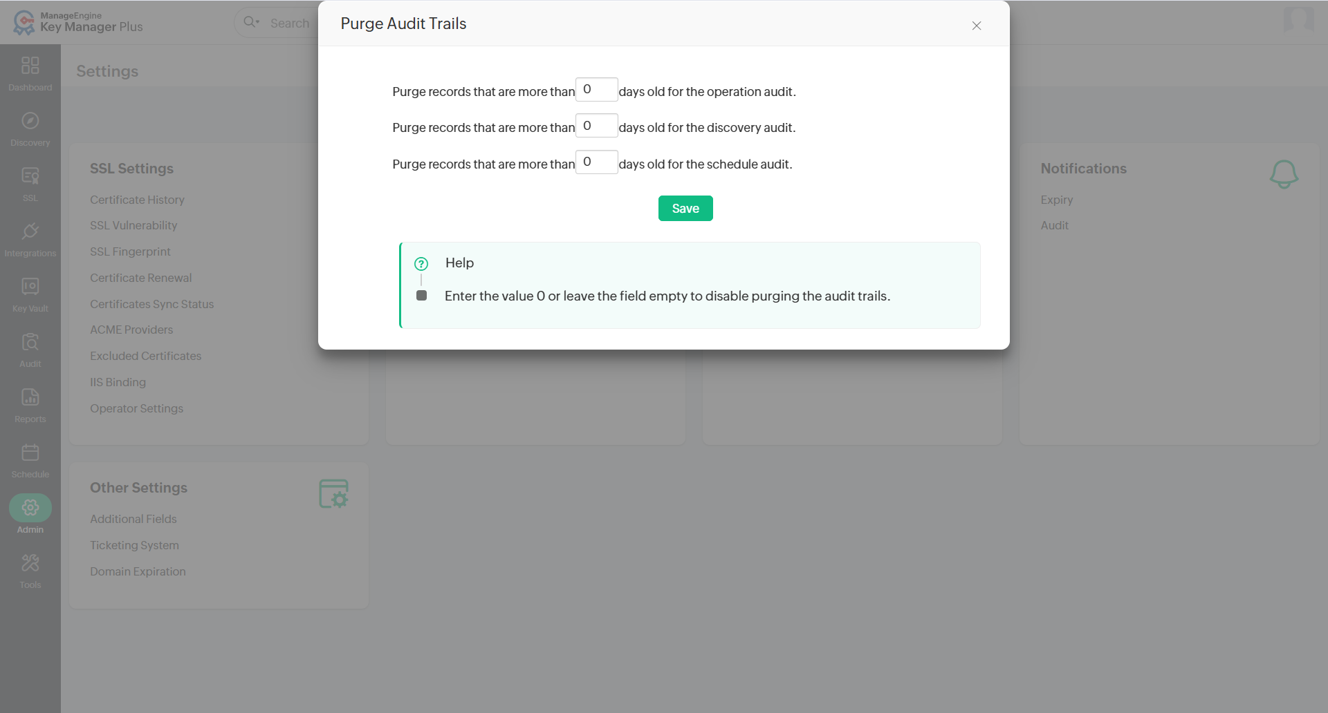 Managing Privacy Settings in Key Manager Plus Cloud