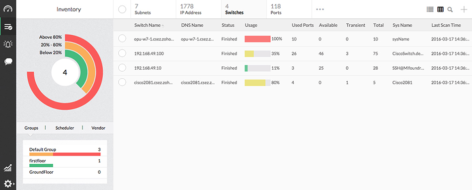 스위치 포트 관리