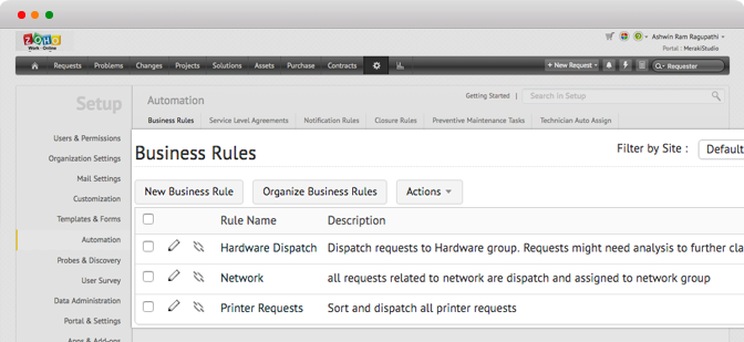 기술자 자동 할당
