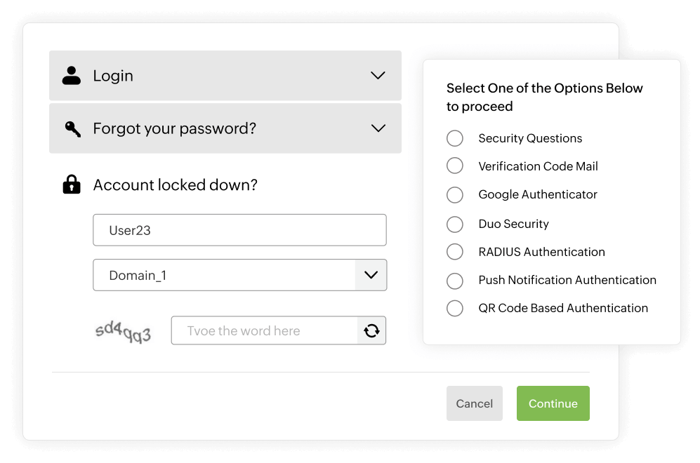 Reduce help desk costs by enabling users to perform password resets and account unlocks
