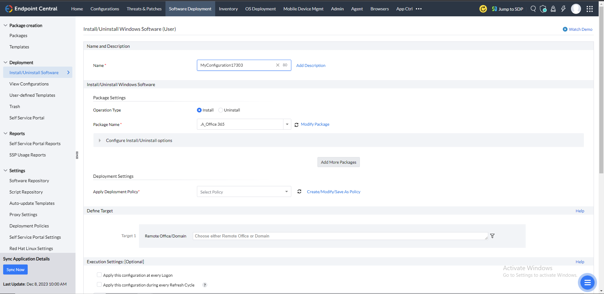 Schedule software deployment at off-hours