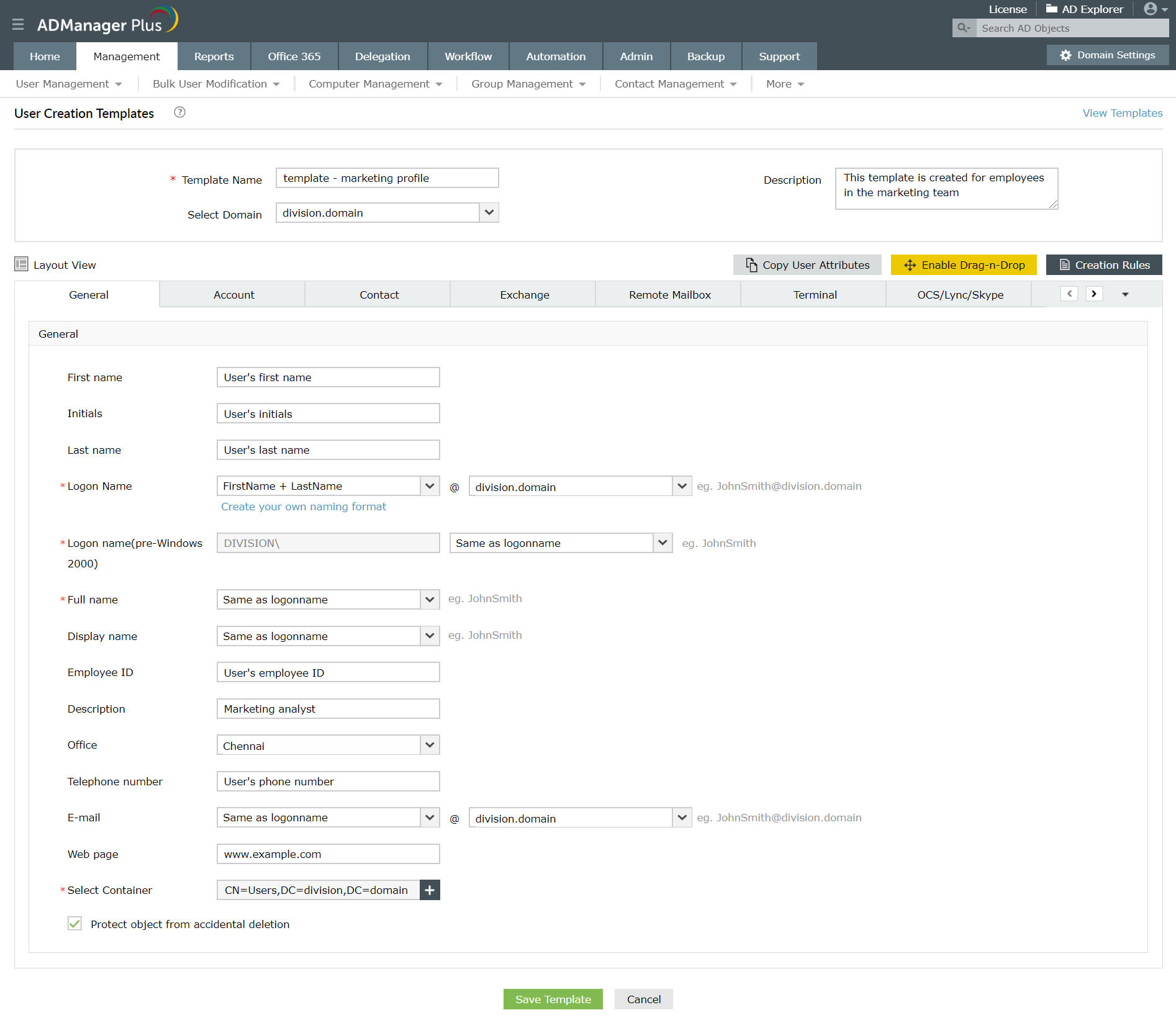 Importing AD users from CSV