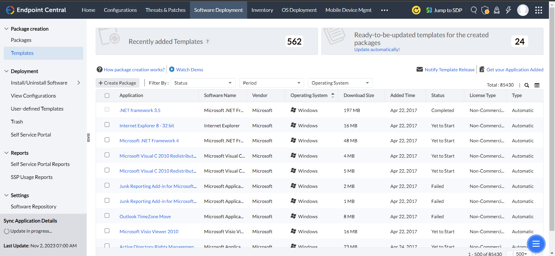 software distribution tools - ManageEngine Endpoint Central