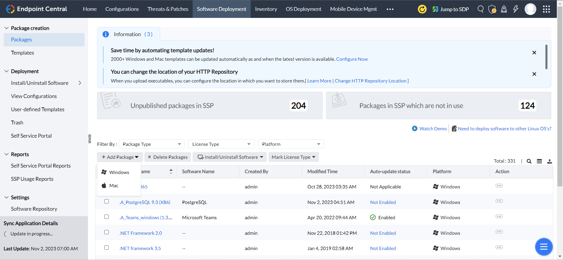 Windows software distribution - ManageEngine Endpoint Central