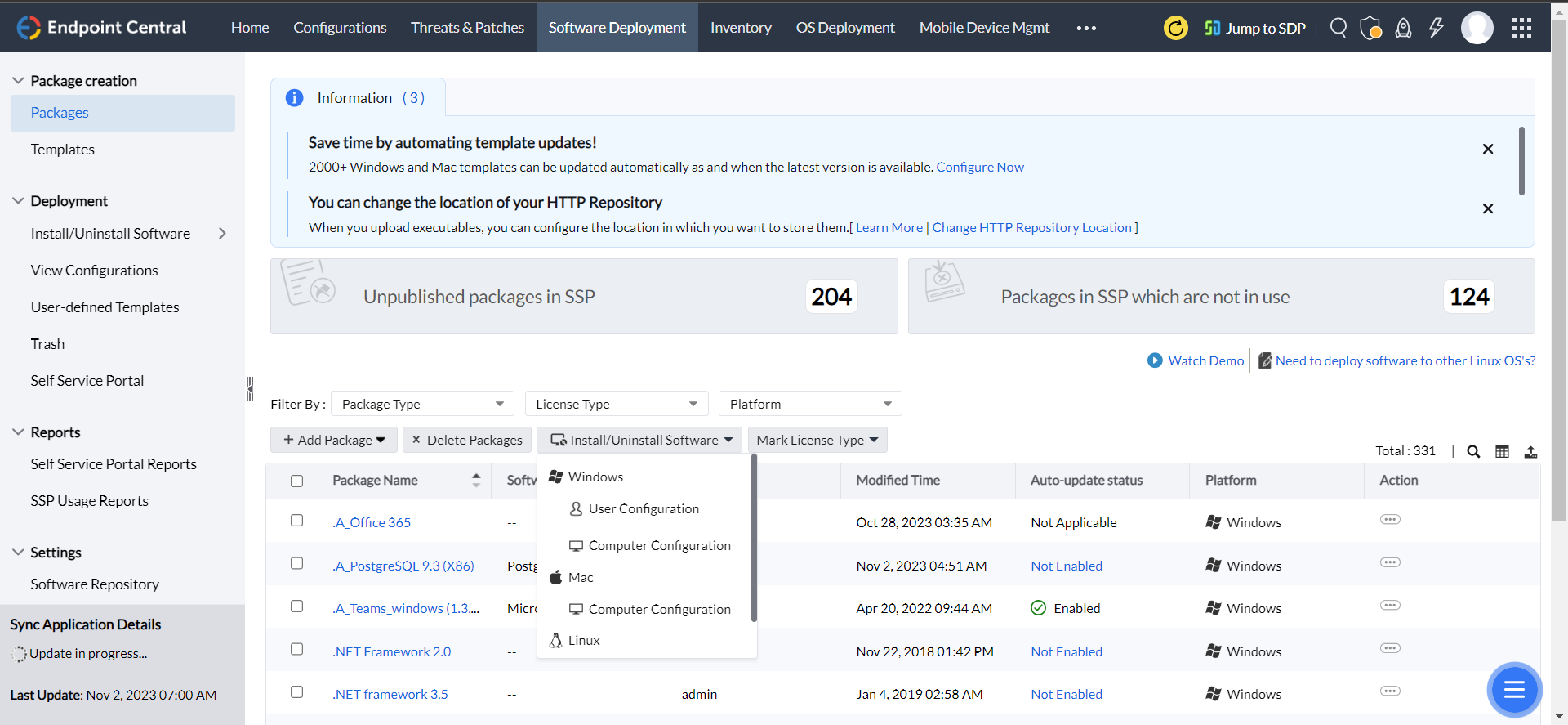 Managed software distribution - ManageEngine Endpoint Central