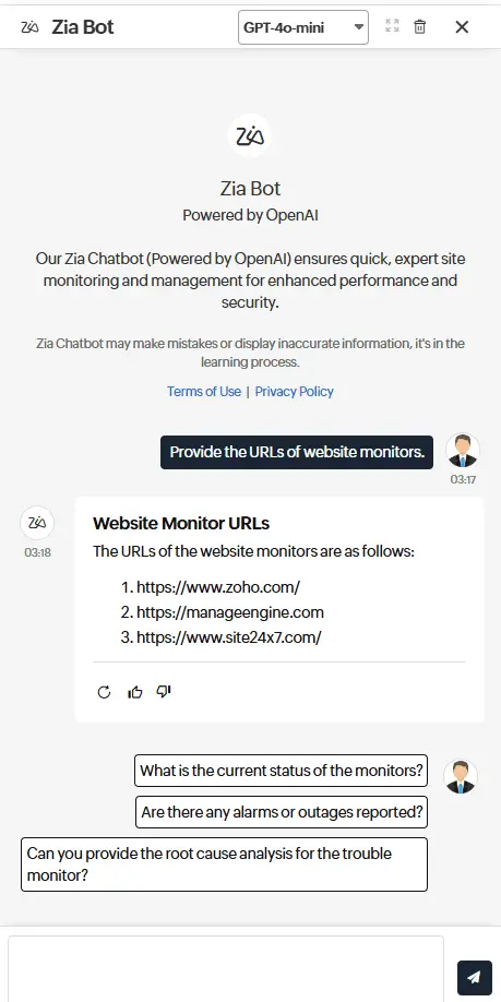 Natural Language Chat Interface