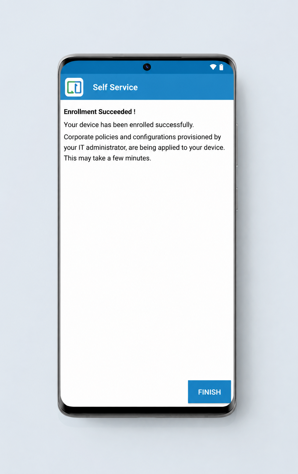 Device assigned by admin during Zero Touch Enrollment showing admin assignment confirmation