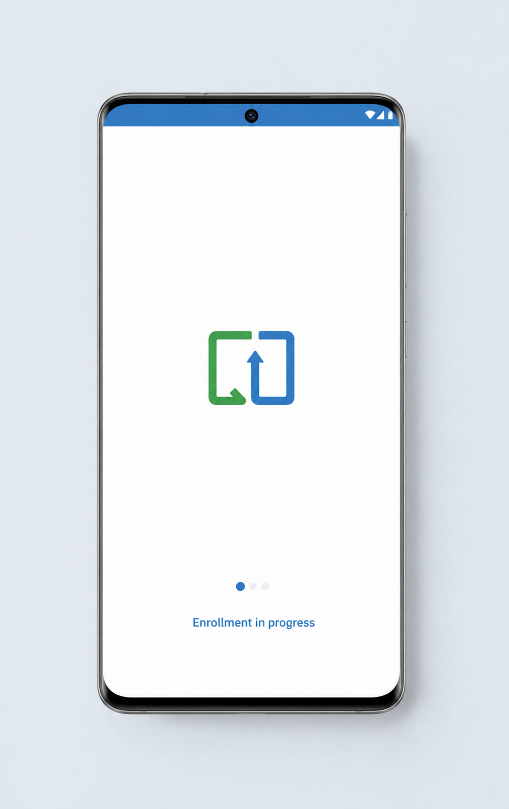 MDM enrollment in progress screen on Android device during Zero Touch Enrollment