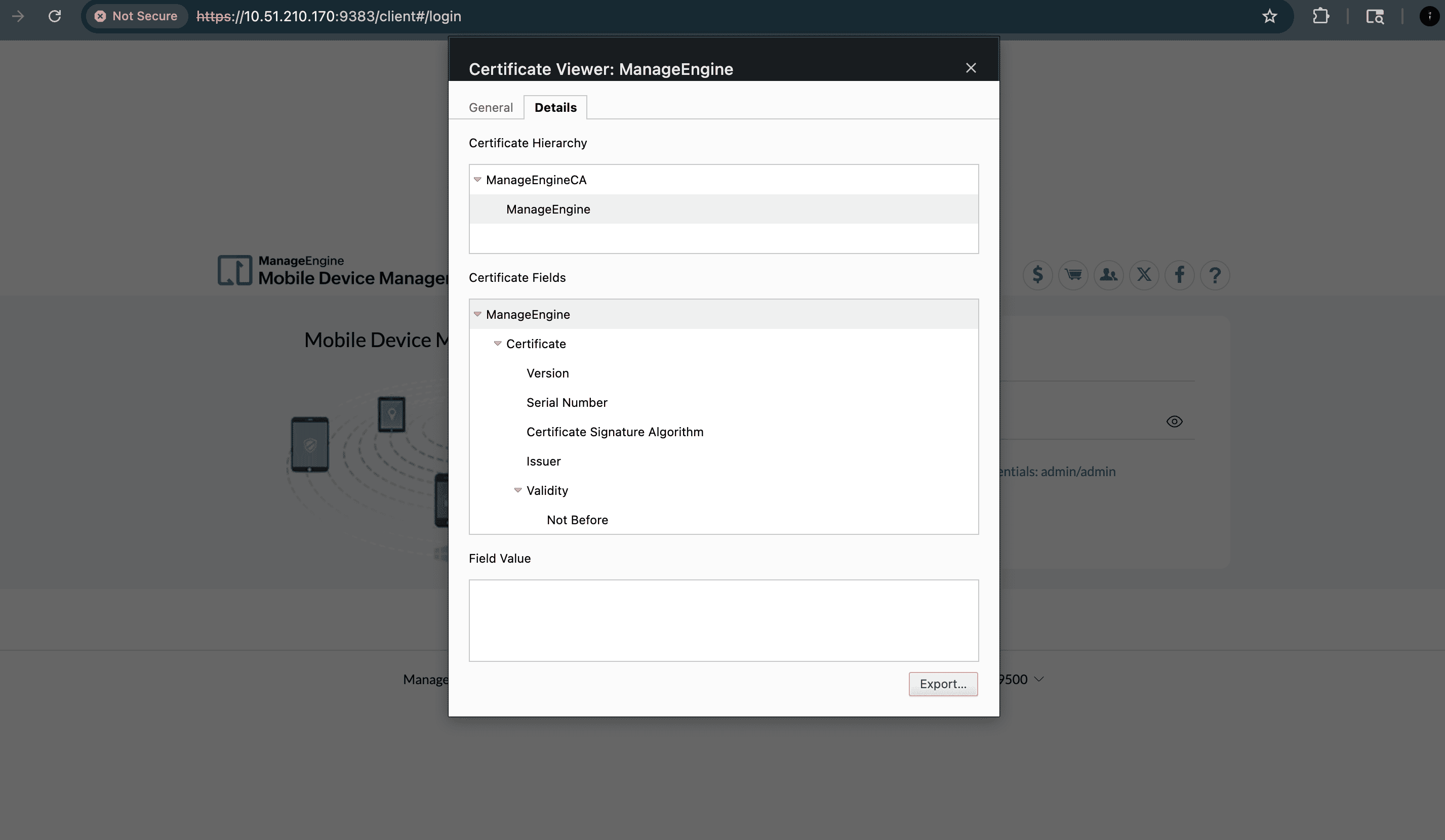 Mobile Device Manager Plus - Certificate Viewer Mobile Device Manager Plus - Certificate Viewer