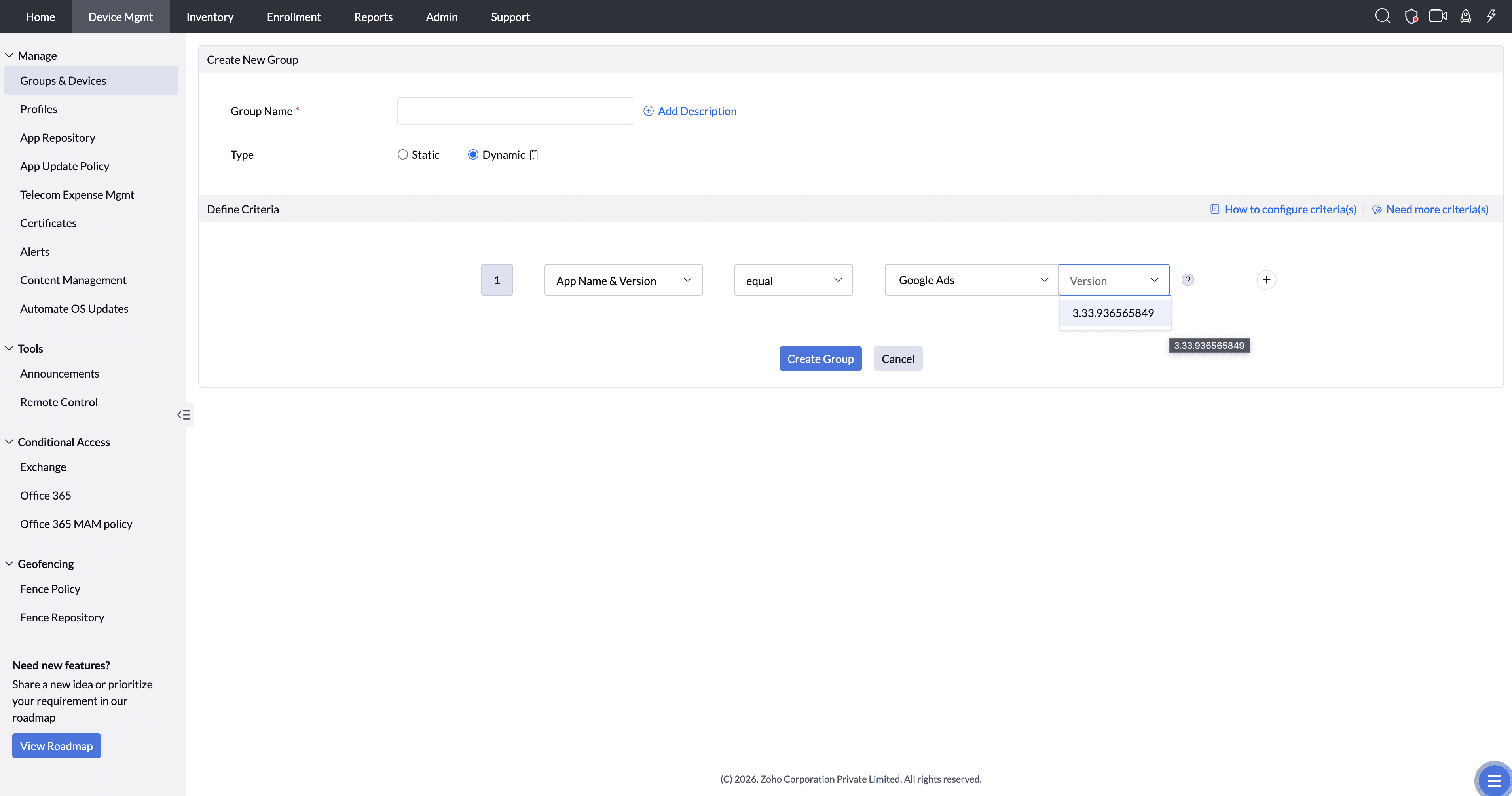 dynamic-group-app-name