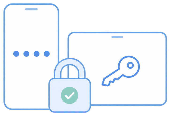 Devices checked against one passcode and encryption policy