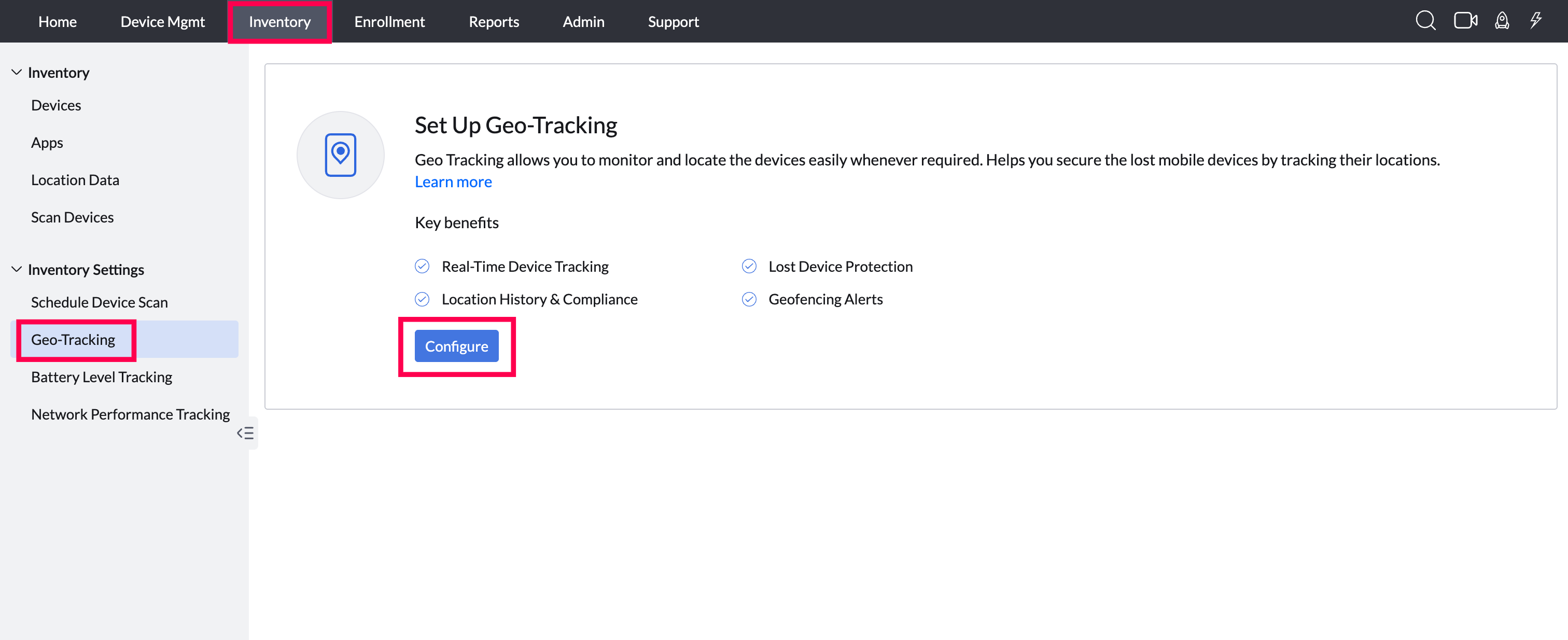 Configure Geo Tracking