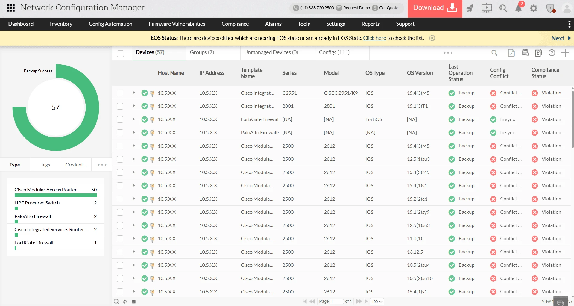 Centralized control over configurations and changes