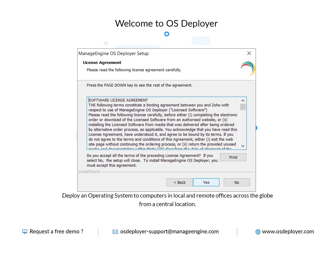 Advance install EULA screen