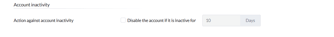 Automatic account disablement settings in Secure Authentication