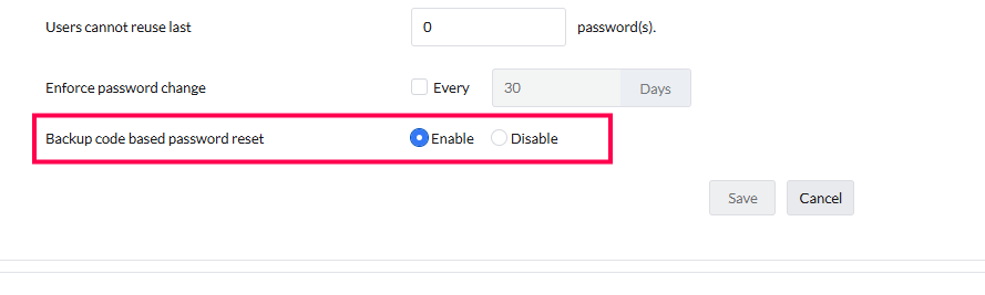 Password Policy settings in Secure Authentication
