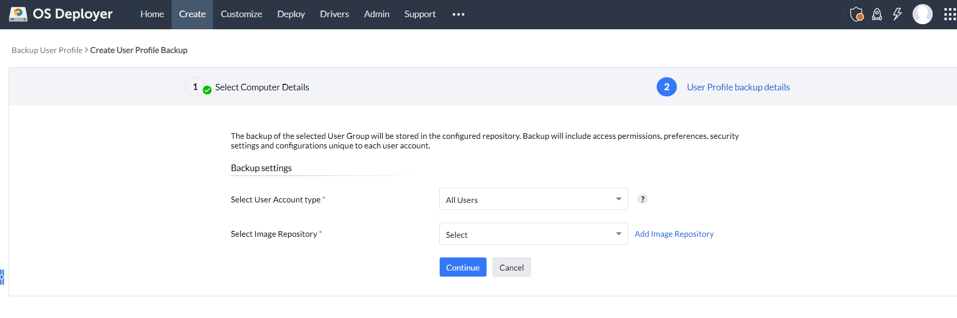 USMT tool - ManageEngine OS Deployer