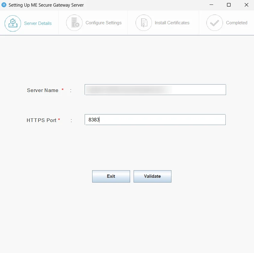 Secure Gateway Server details
