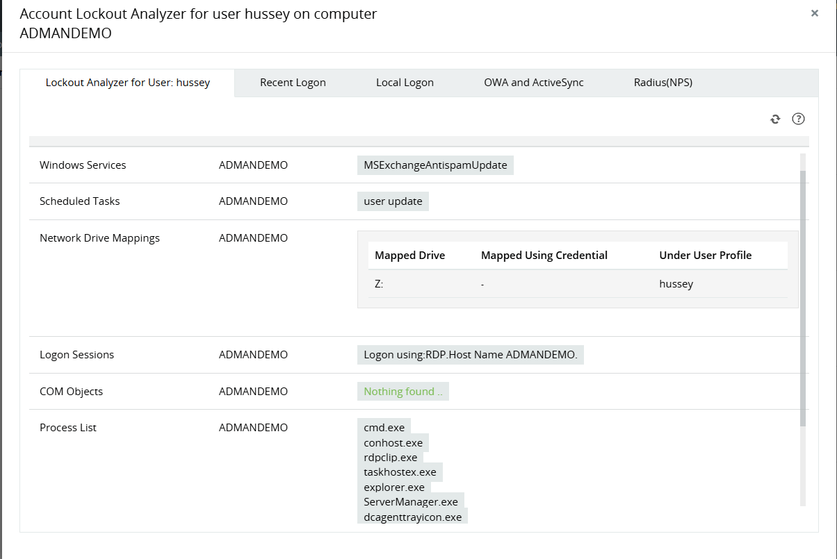 Account lockout analyzer