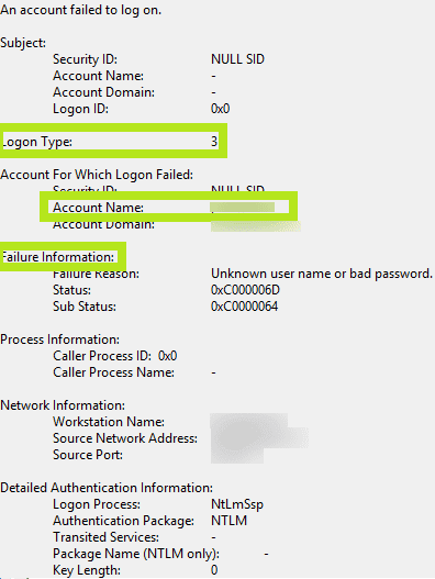 H&auml;ndelse 4625 (Windows 2016)