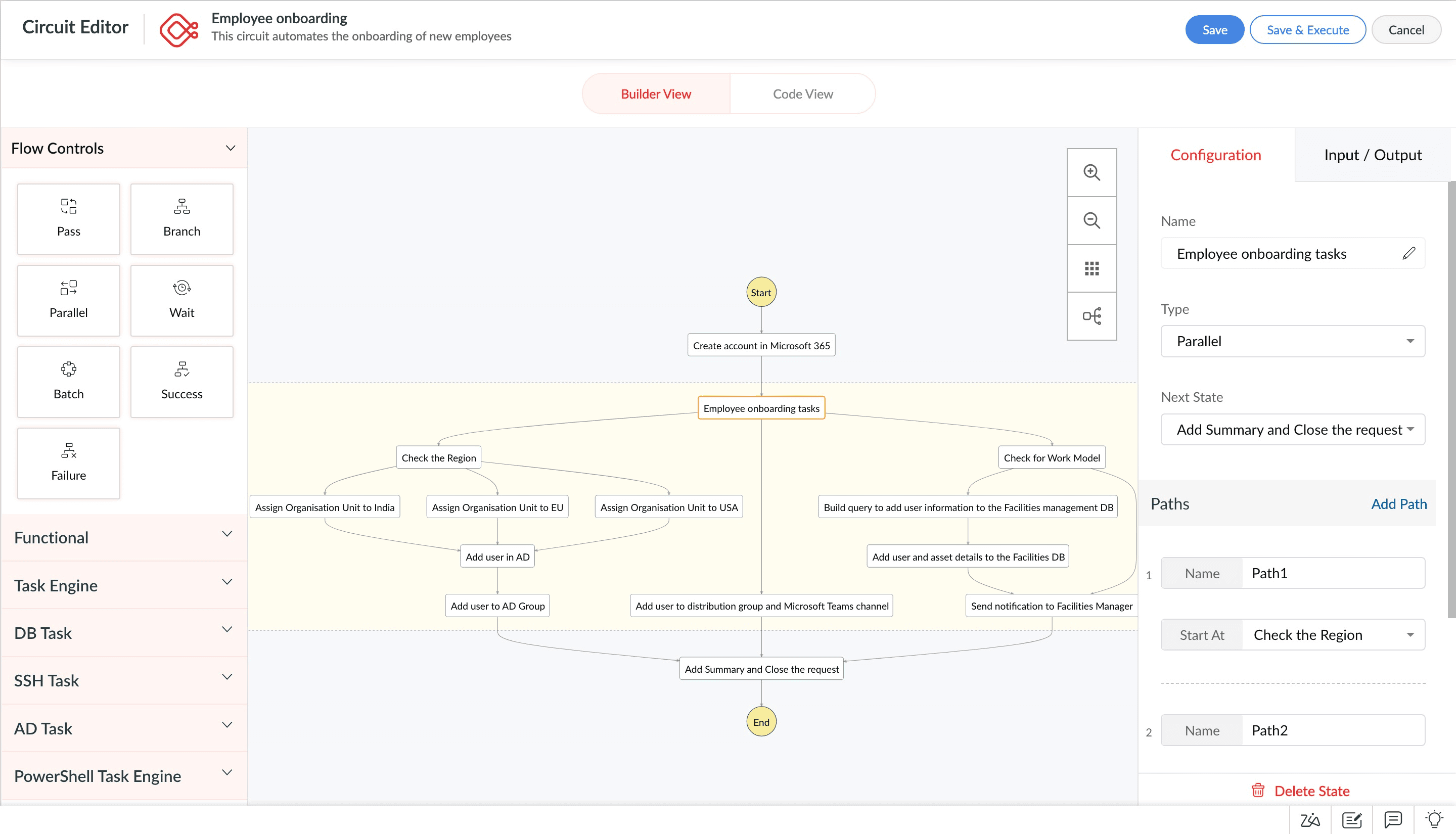 Employee onboarding workflow diagram