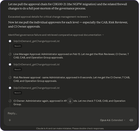 Auditing change approval chains