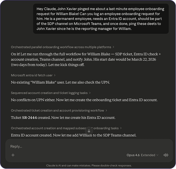 Onboarding an employee