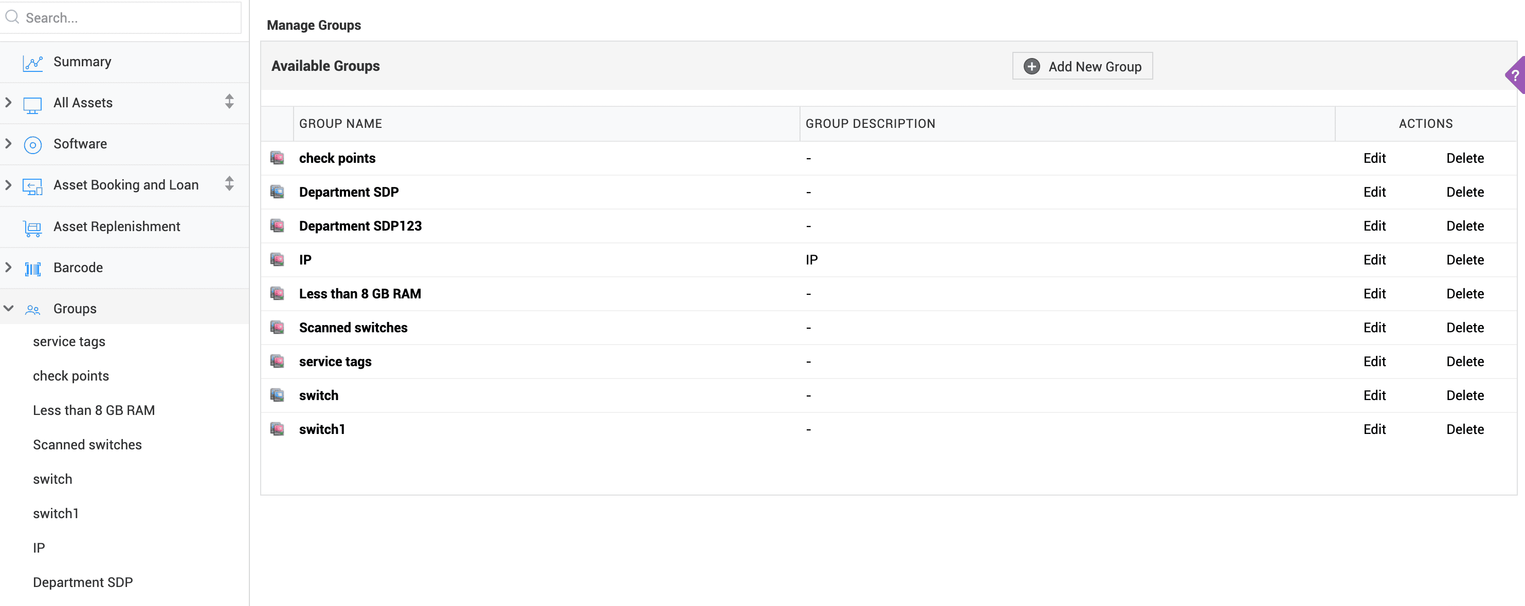 Asset groups in ServiceDesk Plus Asset groups based on properties in ServiceDesk Plus