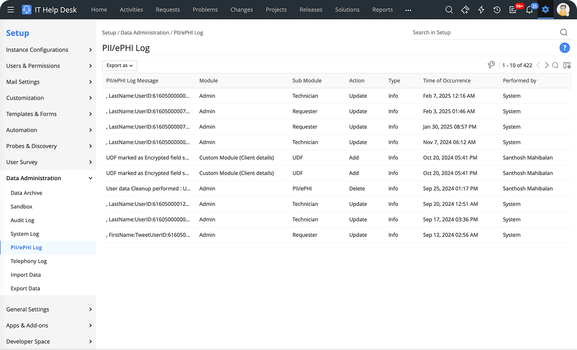 Traceable audit logs Traceable audit logs that record user actions, approvals, and workflow history