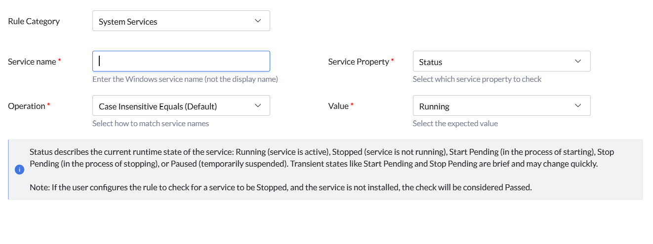 System Services rule category