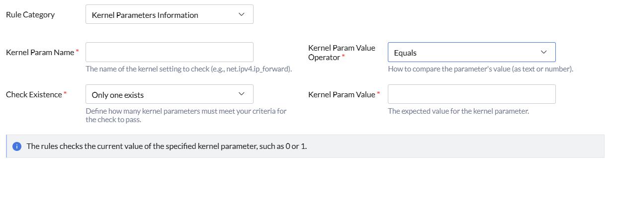 Kernel Parameters Information rule