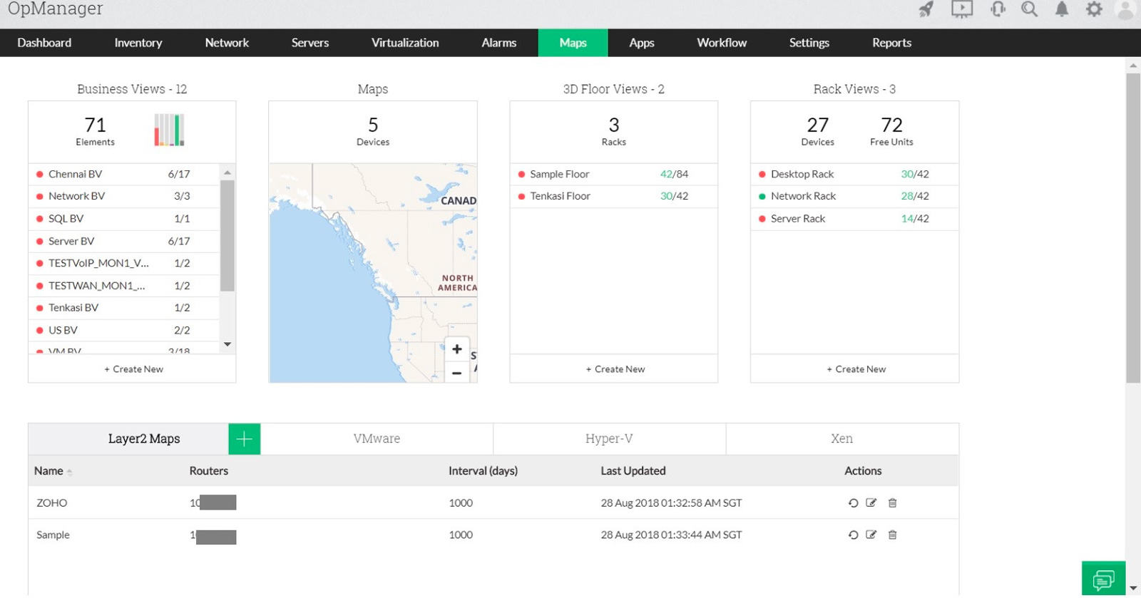 Adaptive management custom maps - ManageEngine OpManager