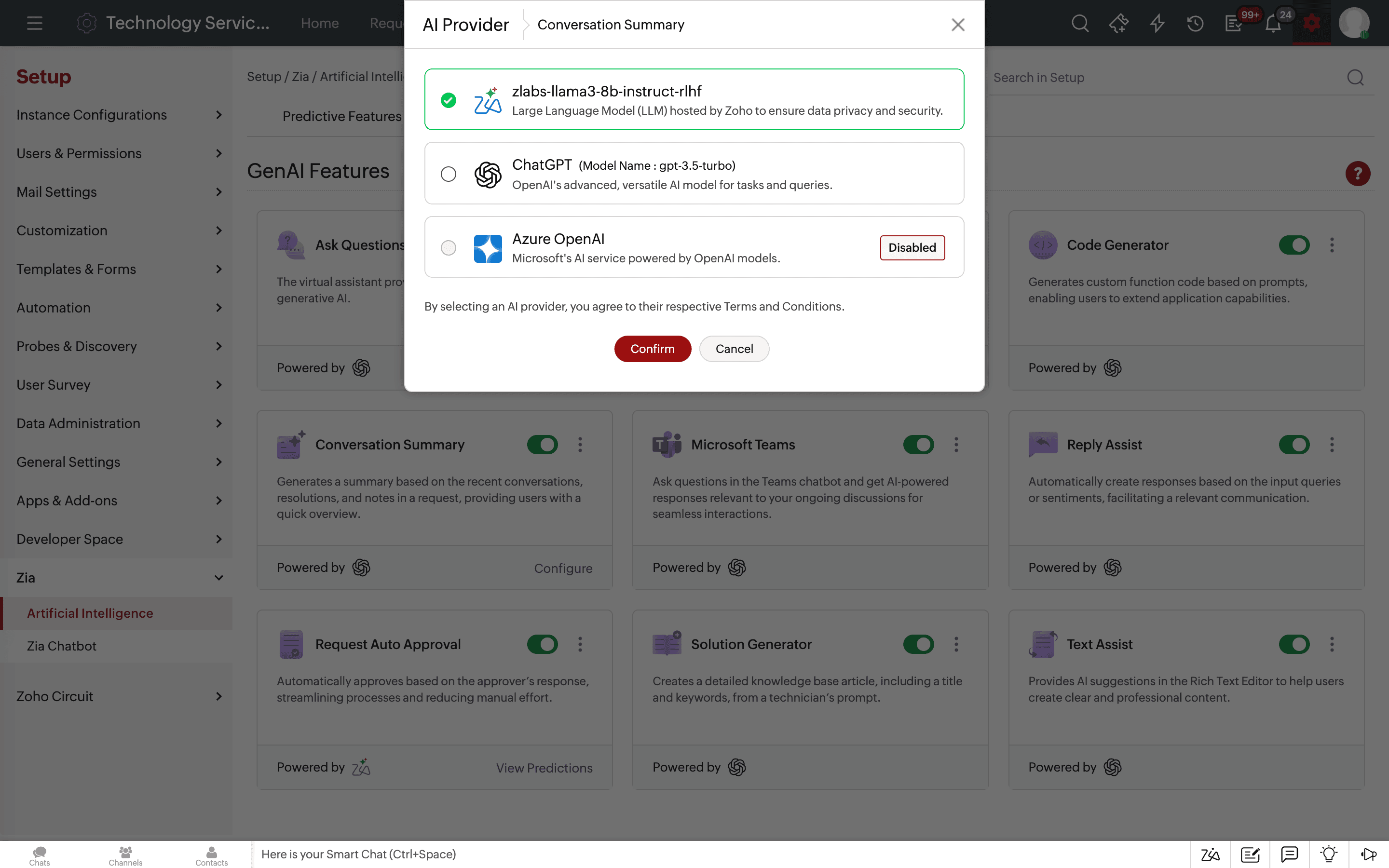GenAI model preference