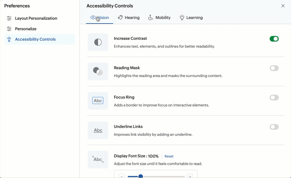 Accessibility Controls