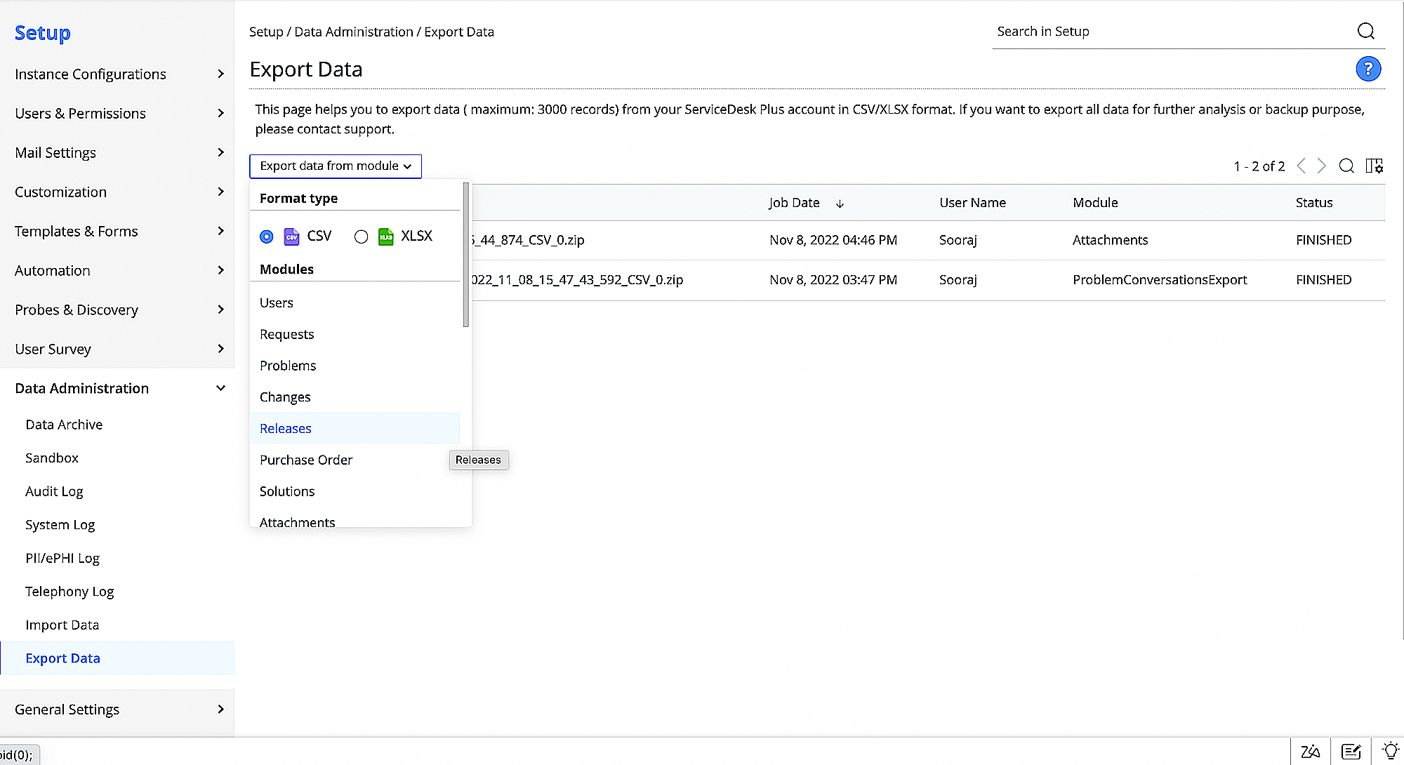 Import/Export Enhancements
