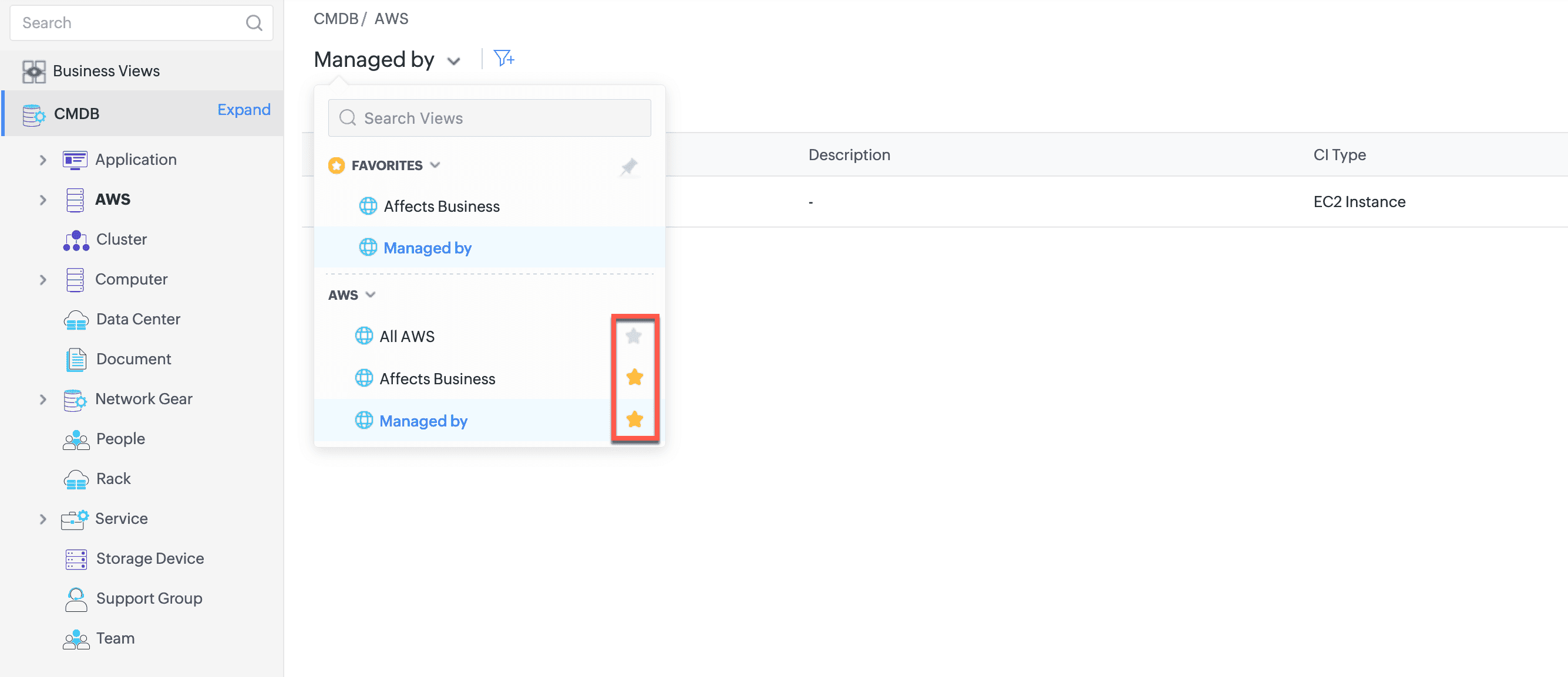 Custom Menu for CMDB