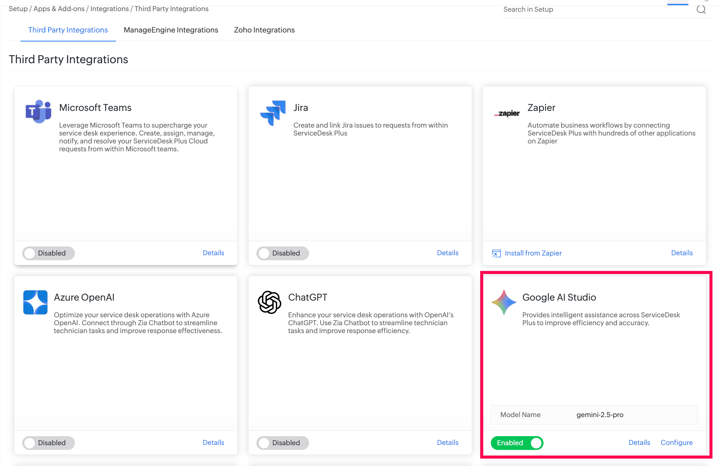 Google AI Studio Integration