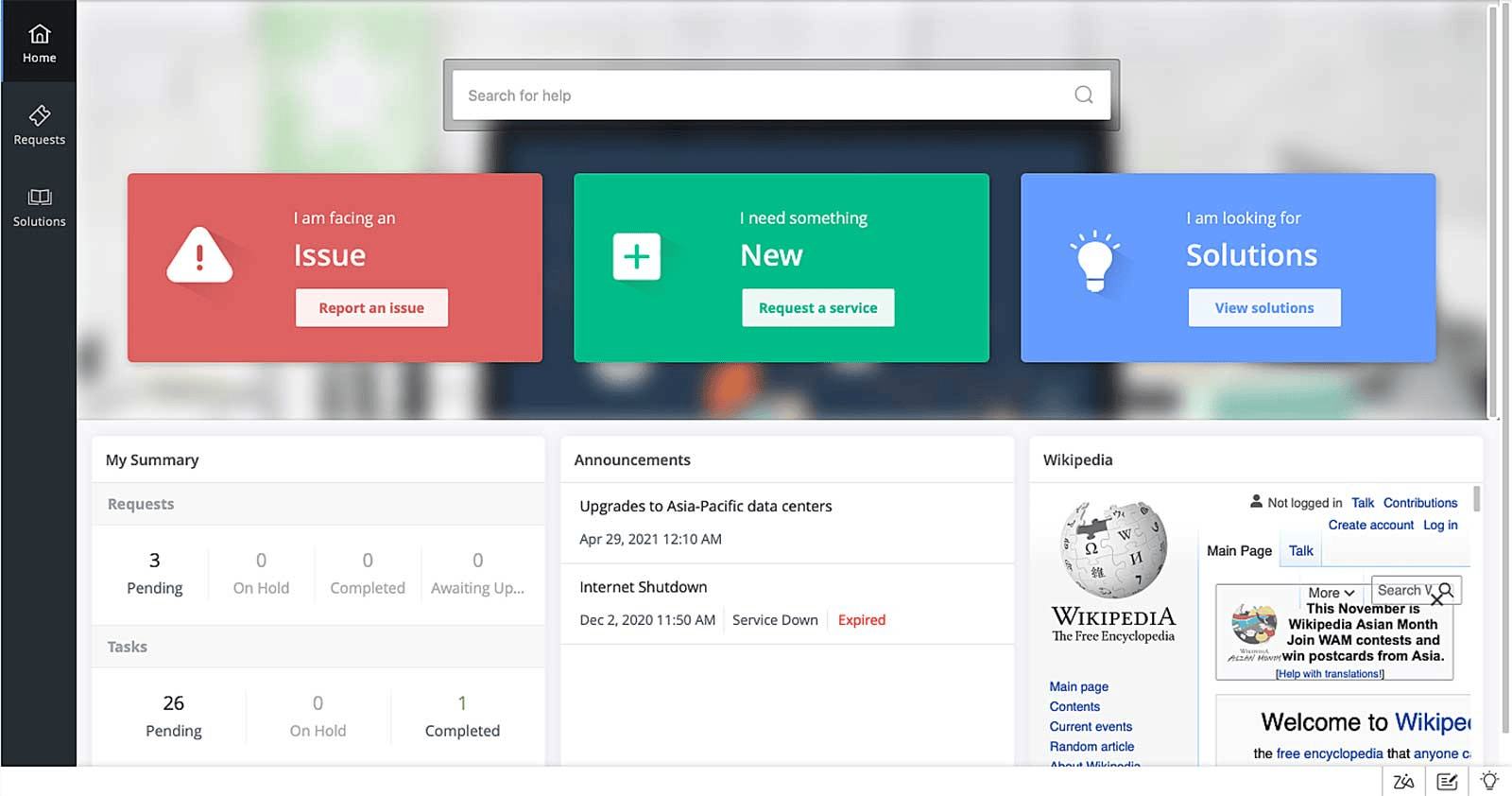 Integrated self-service portal keeping users updated in ServiceDesk Plus