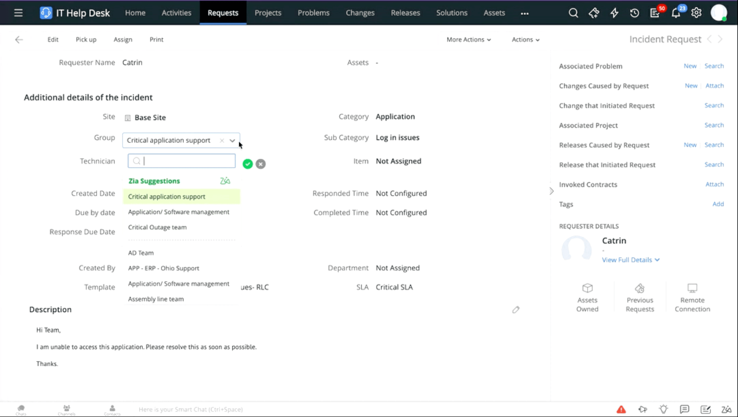 AI-driven predictions in ServiceDesk Plus