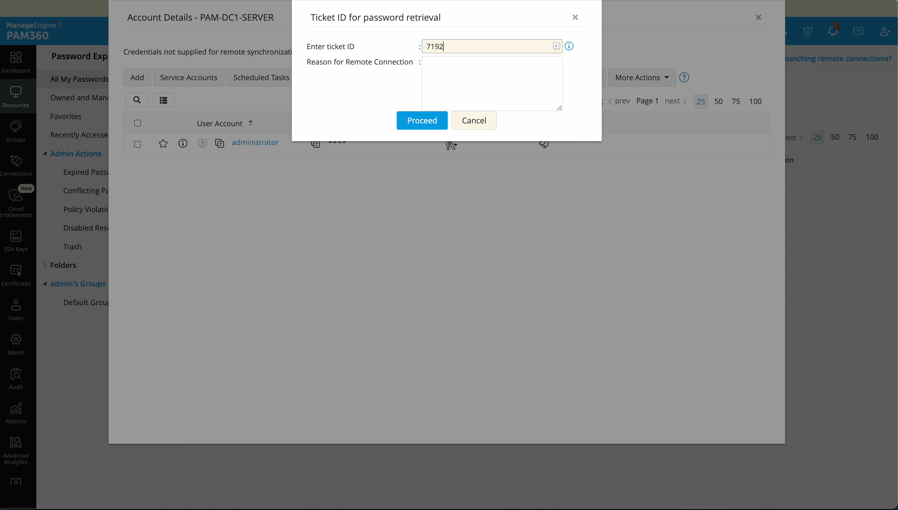 Validating Ticket ID in PAM360