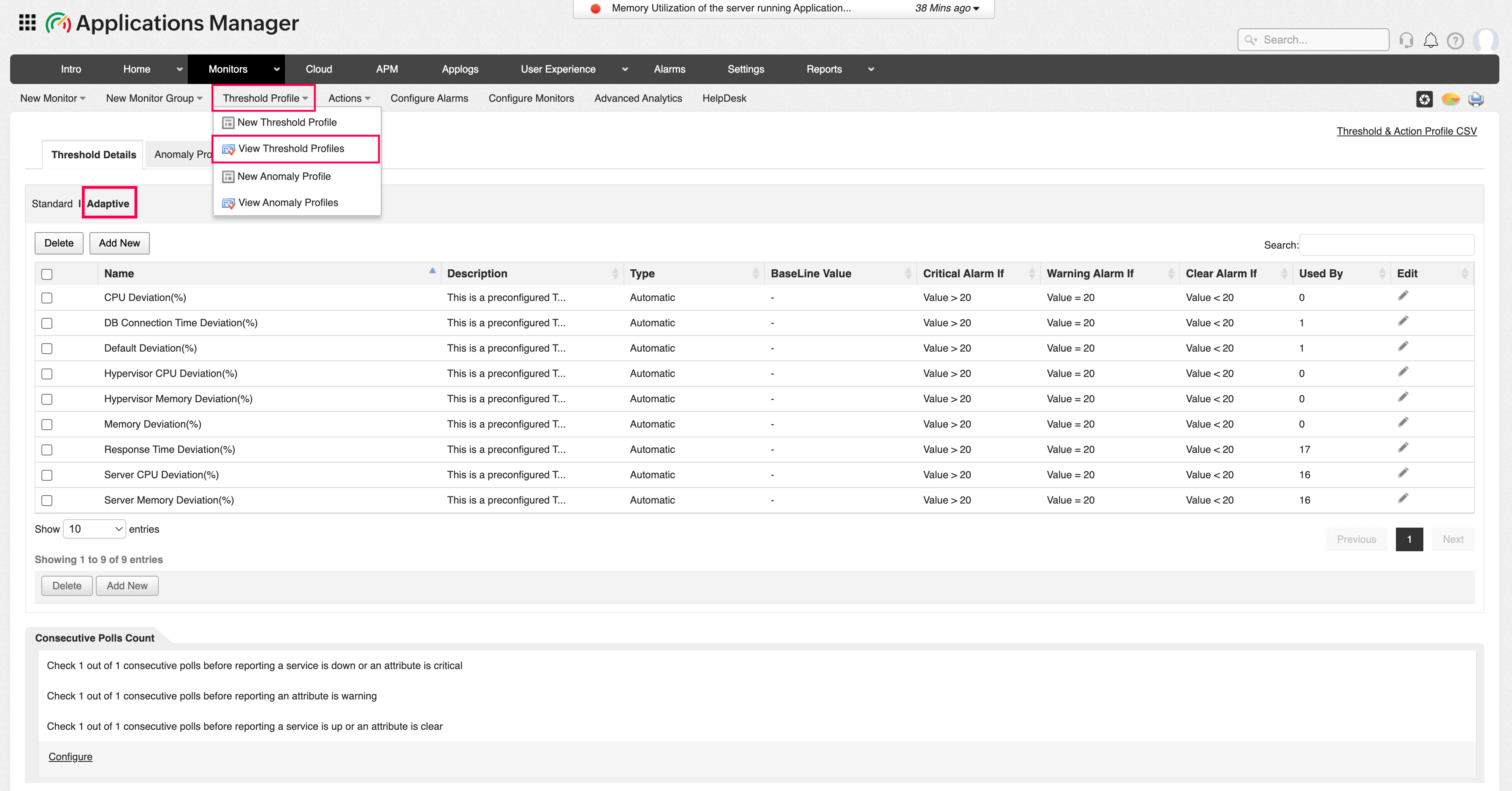 Viewing Adaptive Thresholds