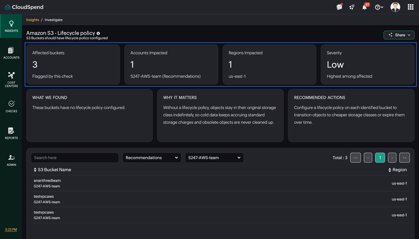 Insights details Insights details