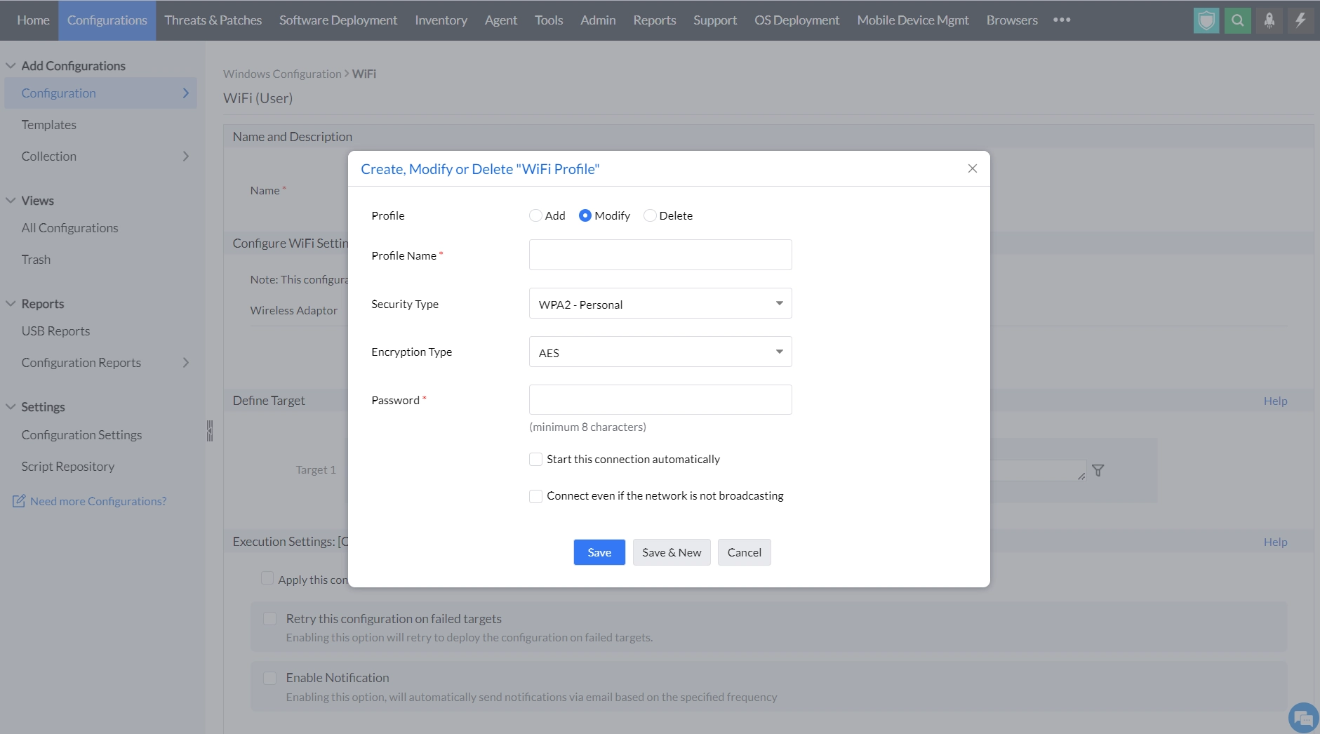 modifying wifi in endpoint central modifying wifi in endpoint central