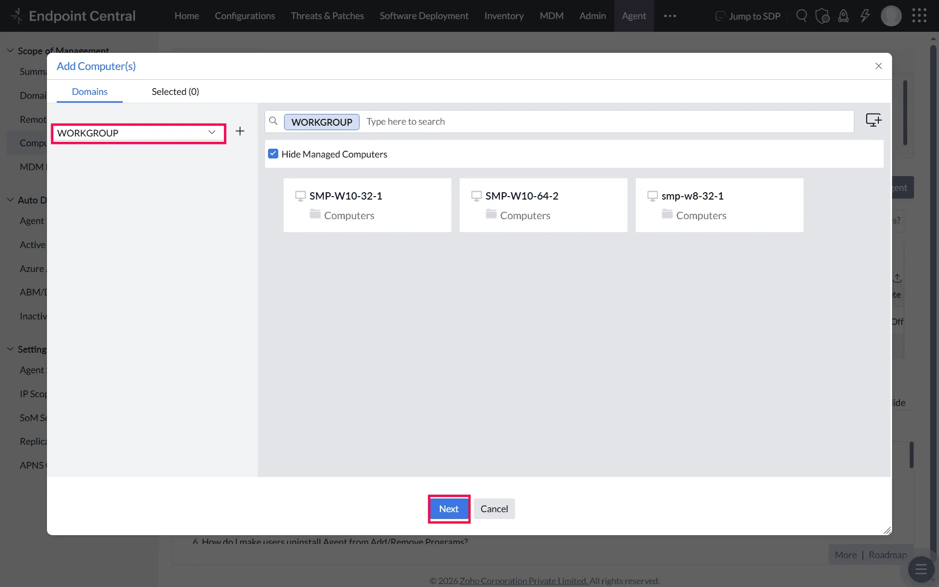Add Workgroup Domain Add Workgroup Domain