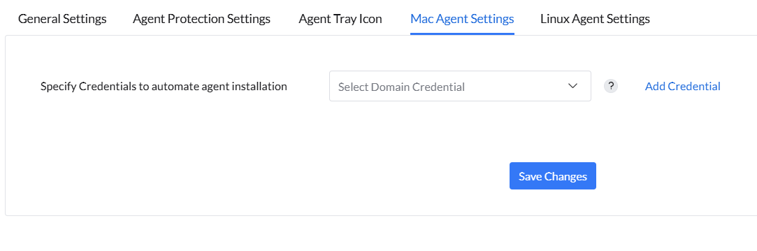 mac agent settings for mac agent installation