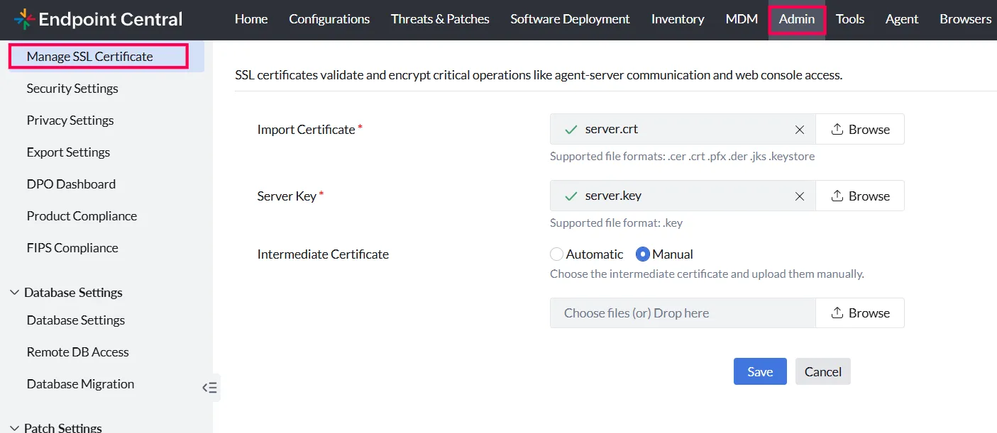import ssl certificate configure-replication-policy
